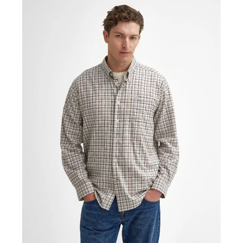 Barbour Ashton Tattersall Regular Fit Mens Shirt - Ecru