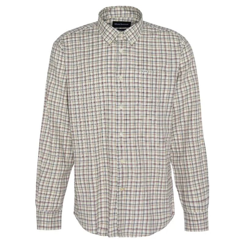 Barbour Ashton Tattersall Regular Fit Mens Shirt - Ecru