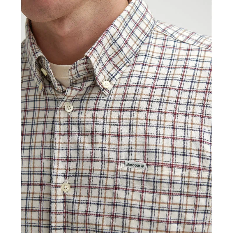 Barbour Ashton Tattersall Regular Fit Mens Shirt - Ecru