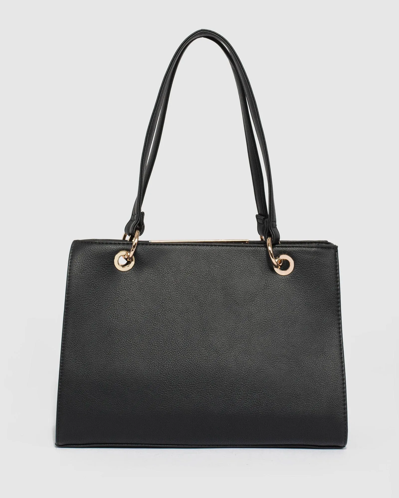 Black Megan Pouch Tote Bag