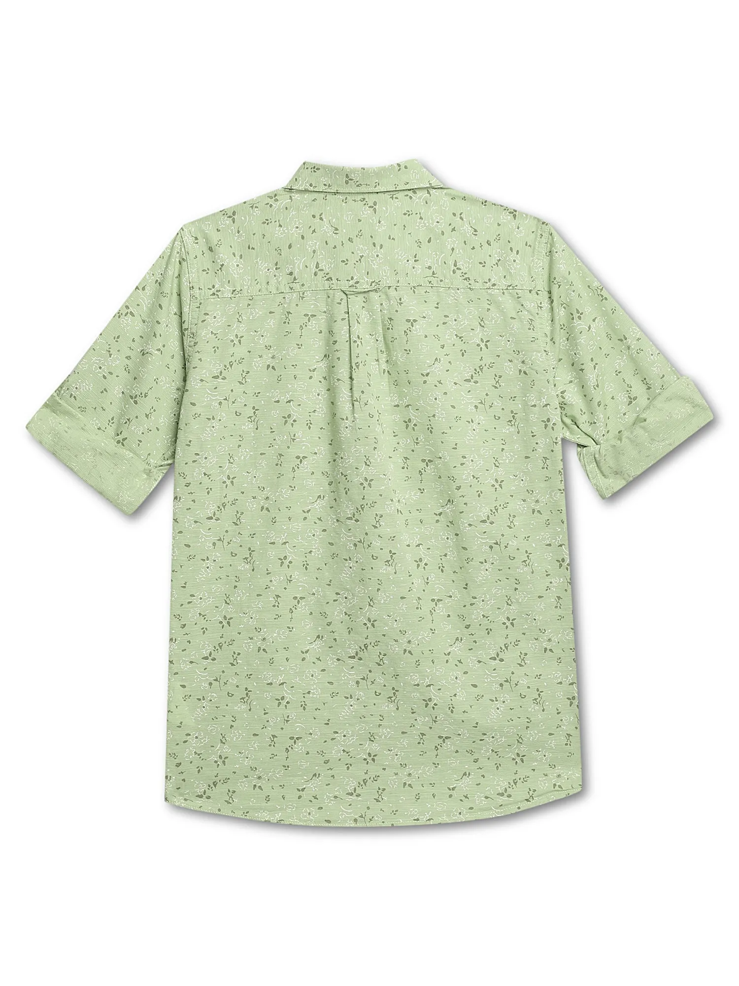 Boys Casual Green Full Sleeve with Tab  Shirt