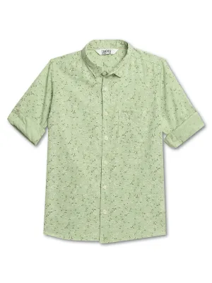 Boys Casual Green Full Sleeve with Tab  Shirt