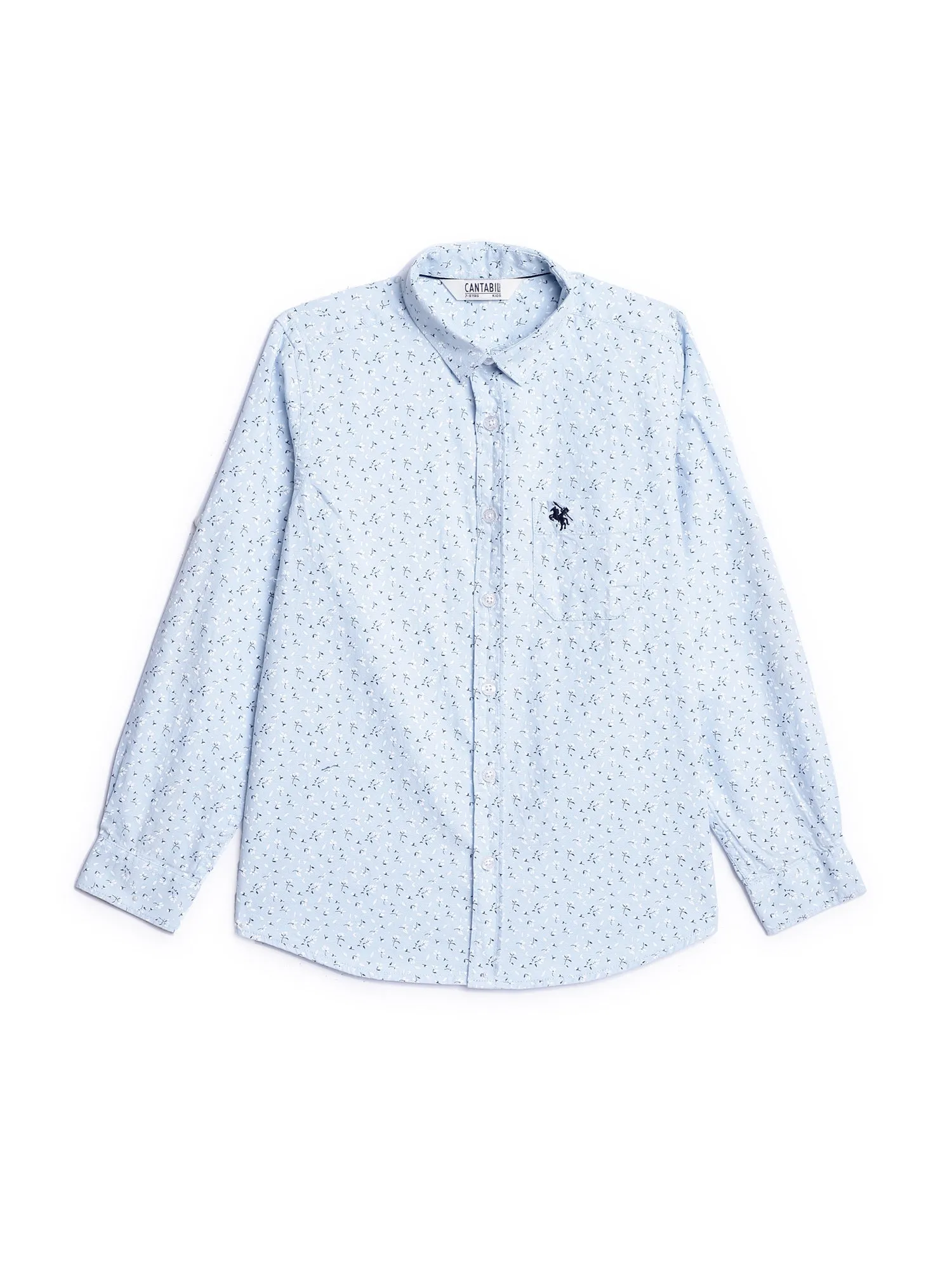 Boys Casual Light Blue Full Sleeve with Tab  Shirt