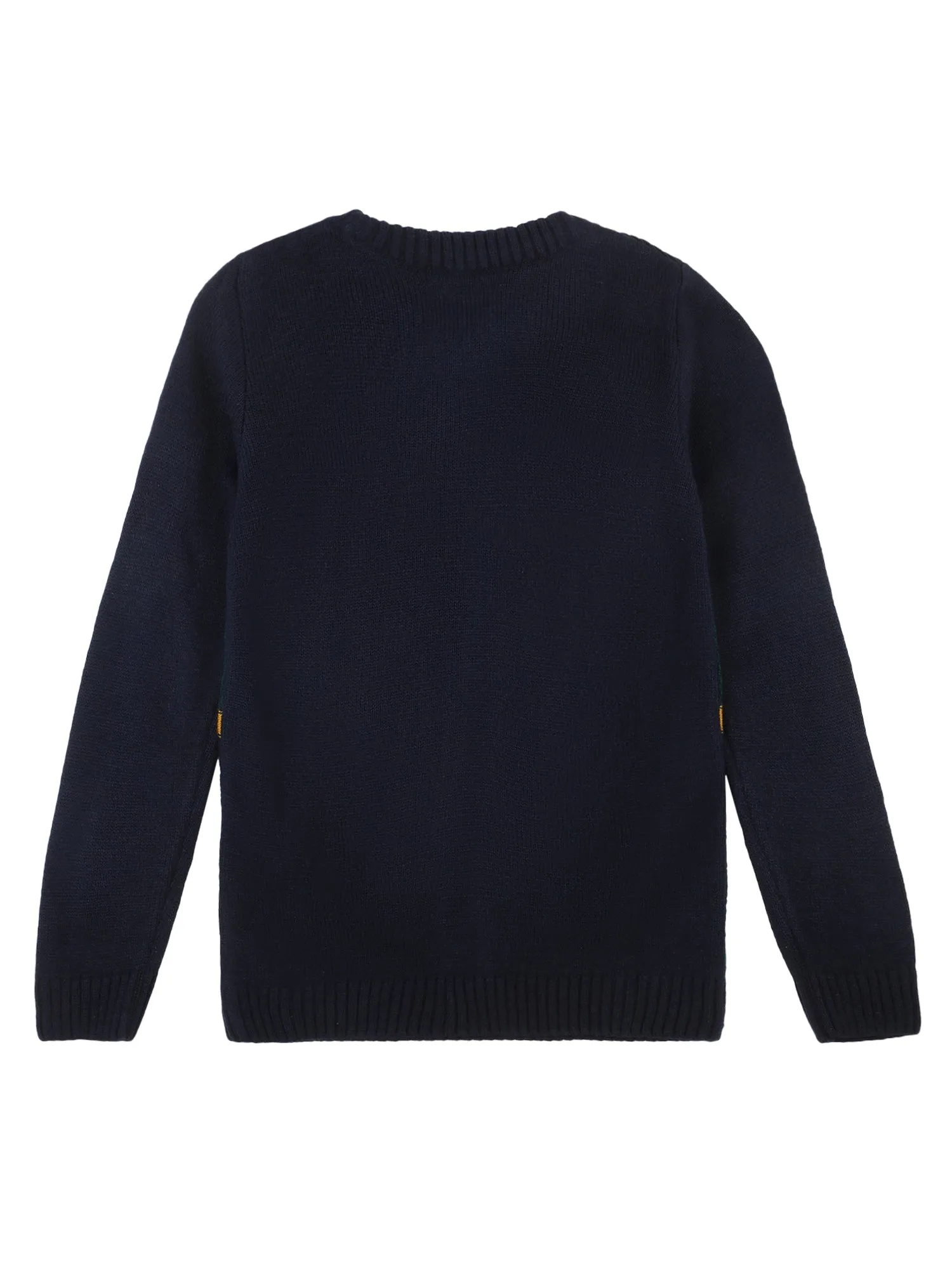 Boys Casual Navy Blue Full Sleeve Pullover Sweater