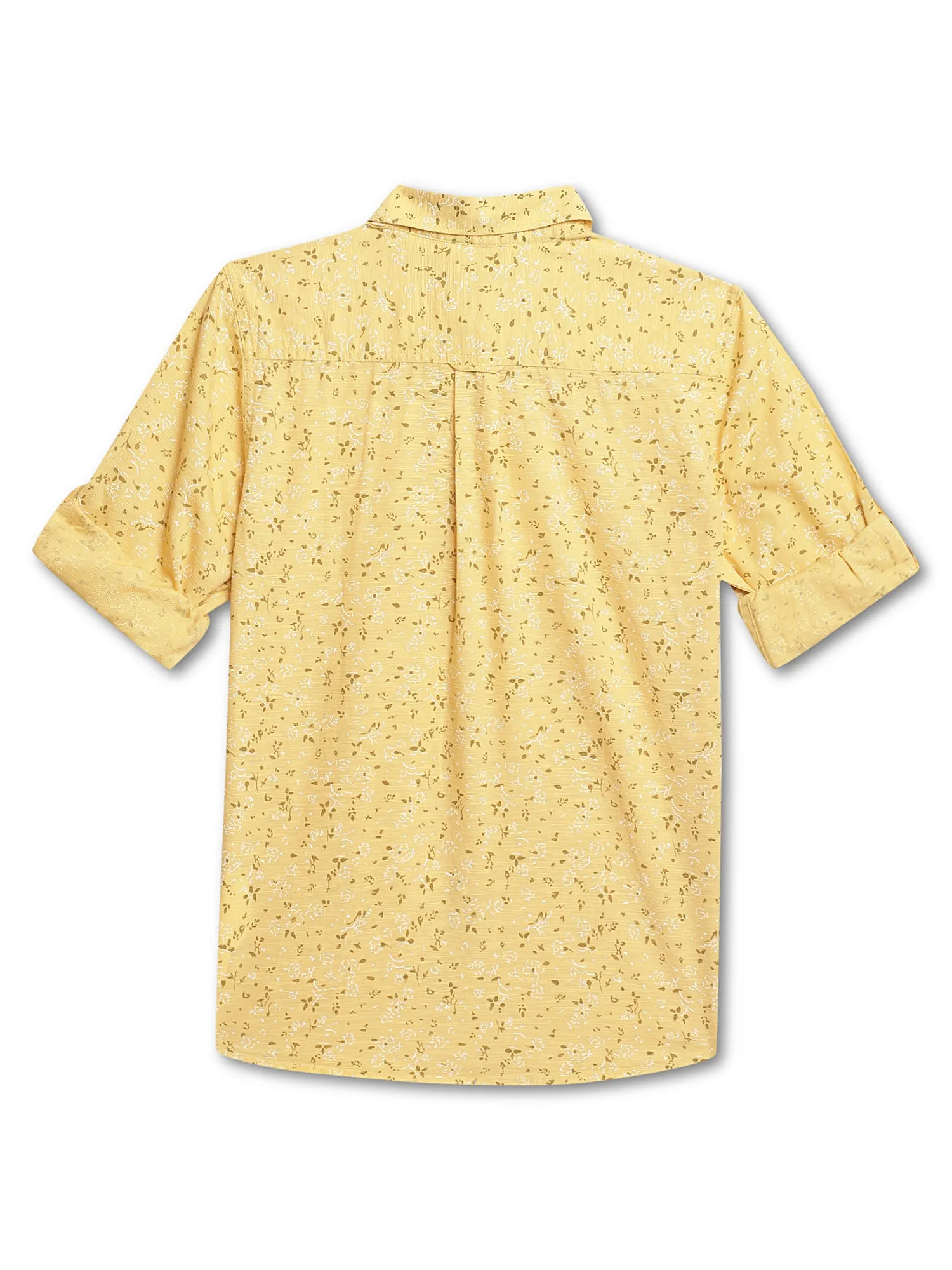 Boys Casual Yellow Full Sleeve with Tab  Shirt