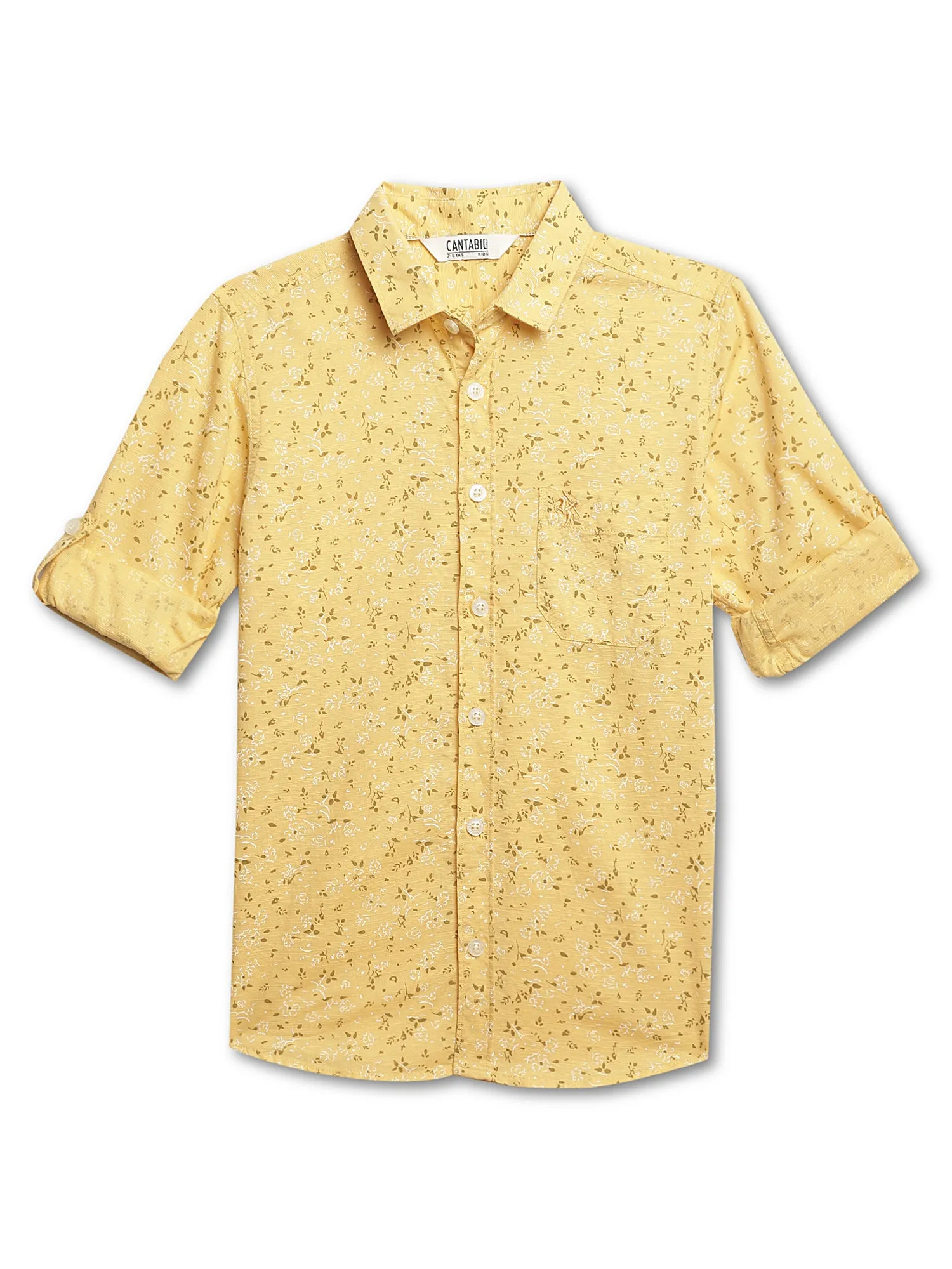 Boys Casual Yellow Full Sleeve with Tab  Shirt