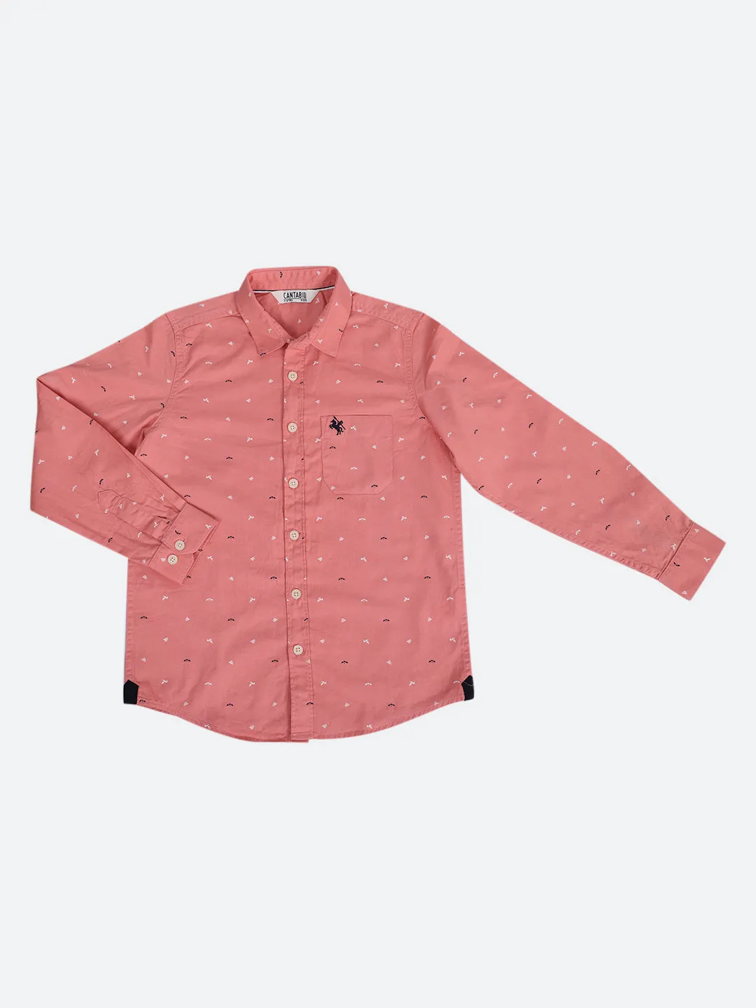 Boy's Pink Full Sleeves Shirt