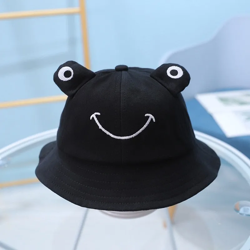 Cartoon Frog Kids Bucket Hat Children Summer Hats Boys Sun Caps Sun Protective Baby Hats Caps