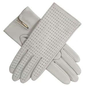 Dents Florence Perforated Leather Gloves - Silver