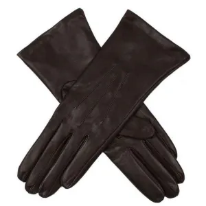 Dents Longleat Silk Lined Gloves - Mocca Brown/Royal Blue