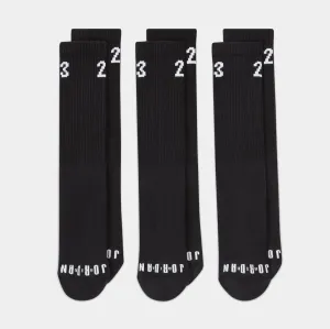 Essentials 3 pack Crew Socks Mens Socks (Black)