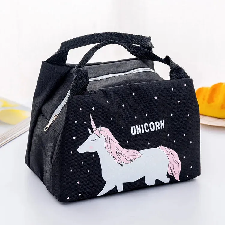 Fashion Cartoon Cute Lunch Bag for Women Girl Kids Children Thermal Insulated Lunch Box Tote Food Picnic Bag Milk Bottle Pouch