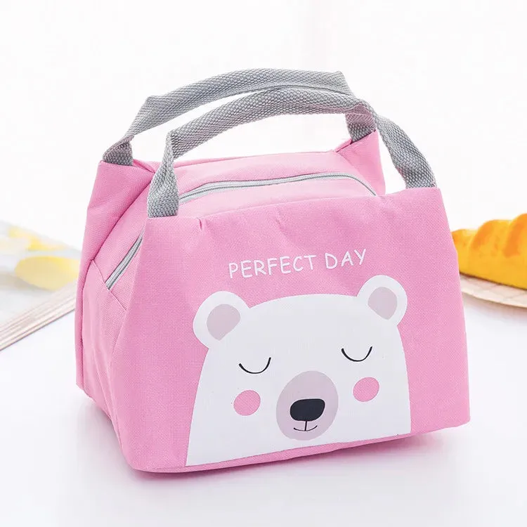 Fashion Cartoon Cute Lunch Bag for Women Girl Kids Children Thermal Insulated Lunch Box Tote Food Picnic Bag Milk Bottle Pouch