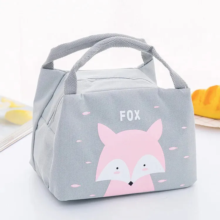 Fashion Cartoon Cute Lunch Bag for Women Girl Kids Children Thermal Insulated Lunch Box Tote Food Picnic Bag Milk Bottle Pouch