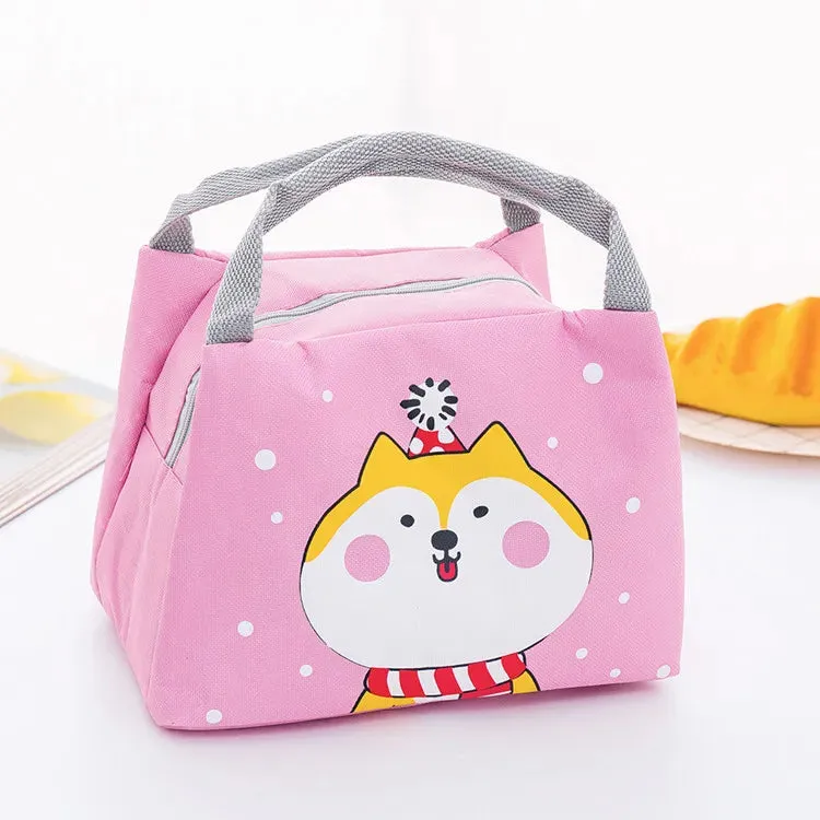 Fashion Cartoon Cute Lunch Bag for Women Girl Kids Children Thermal Insulated Lunch Box Tote Food Picnic Bag Milk Bottle Pouch