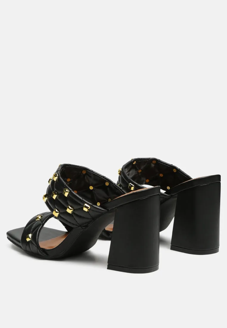 Fischer Stud Embellished Block Heel Sandals