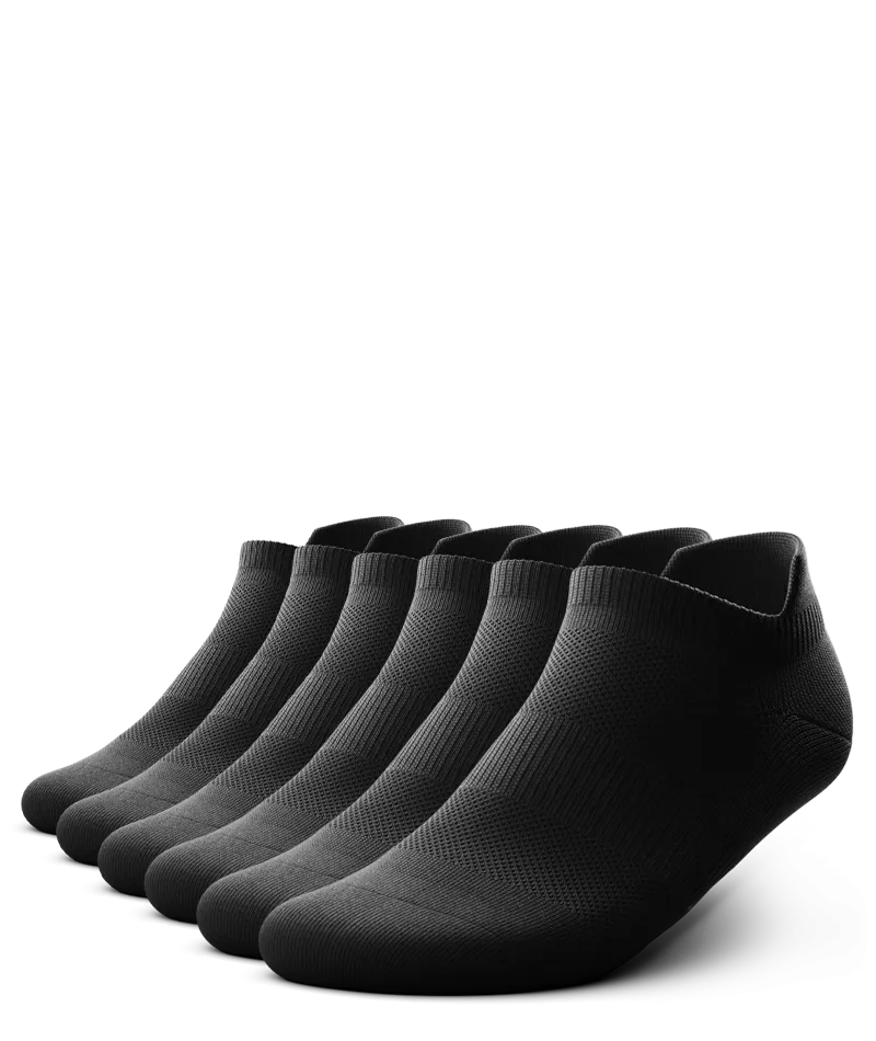 Flagship Ankle Socks Black 6-Pack