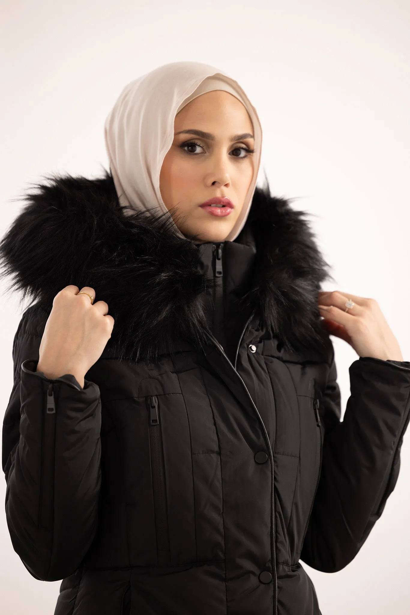 Fur Trim Puffy Jacket