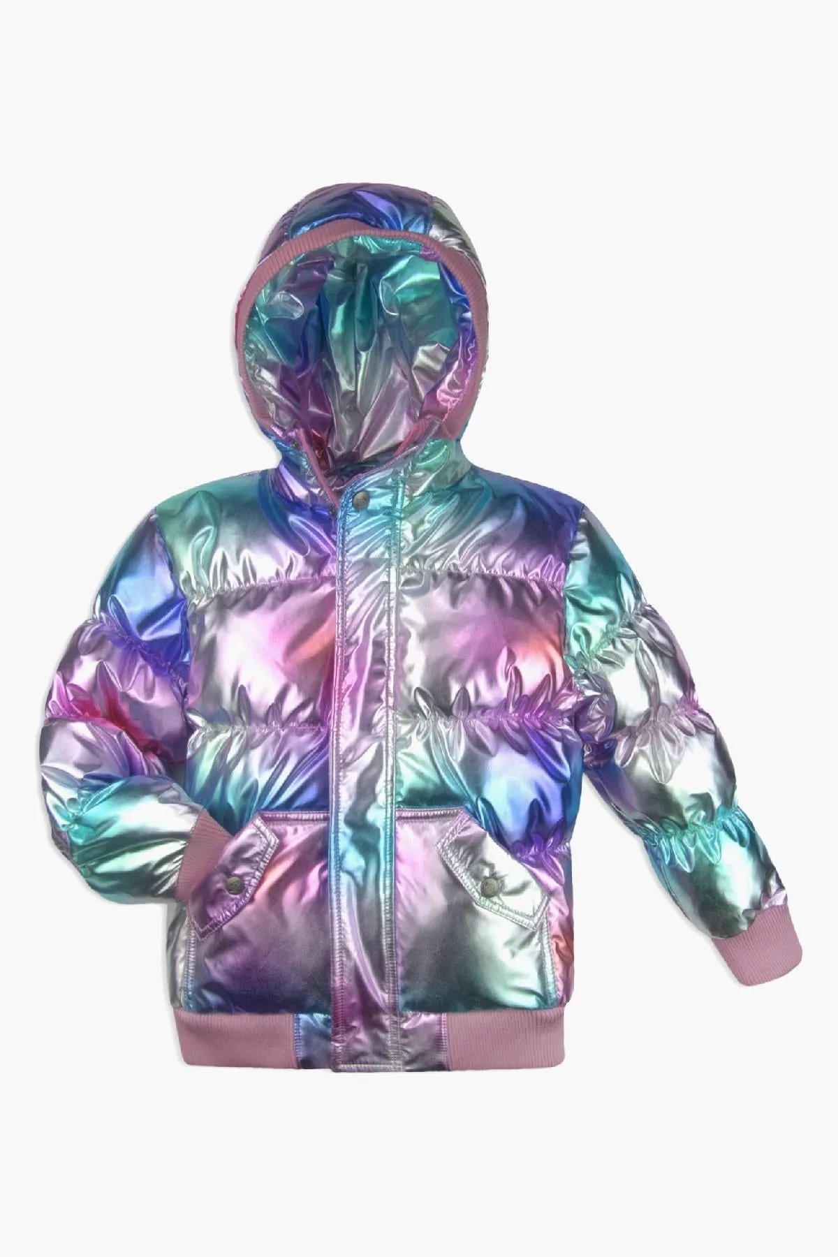 Girls Jacket Appaman Metallic Rainbow Puffy (Size 3 left)