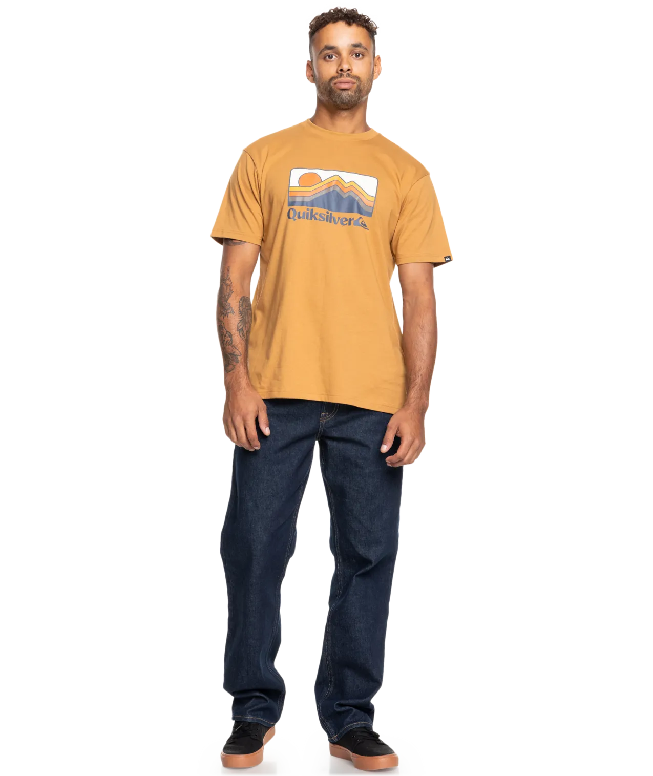 Gradient Mountains T-Shirt in Bone Brown