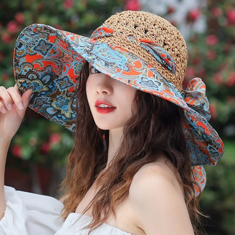 Handmade Floral Weaved Wide Brim Summer Essential Hats