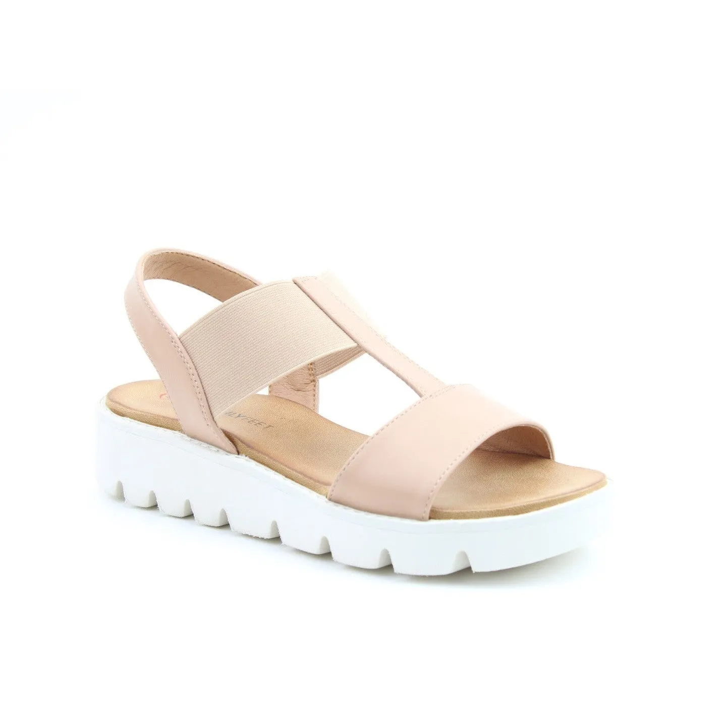 Heavenly Feet Ritz Ladies Nude Vegan Pull On Sandals