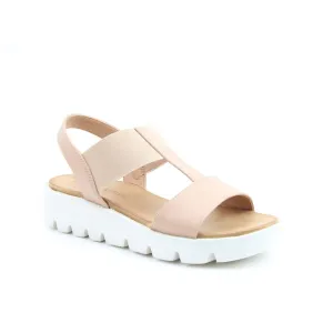 Heavenly Feet Ritz Ladies Nude Vegan Pull On Sandals