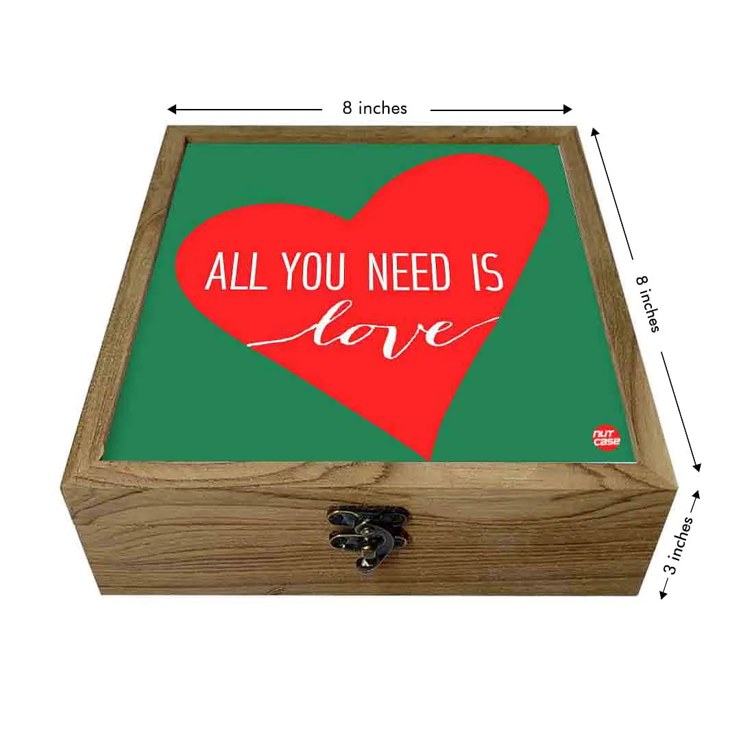 Hip Flask Gift Box -All You Need is Love Green