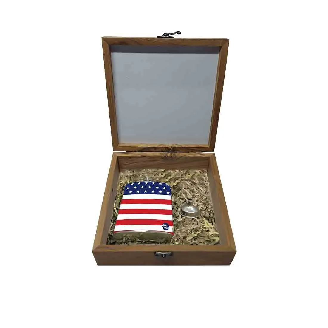 Hip Flask Gift Box -Flag