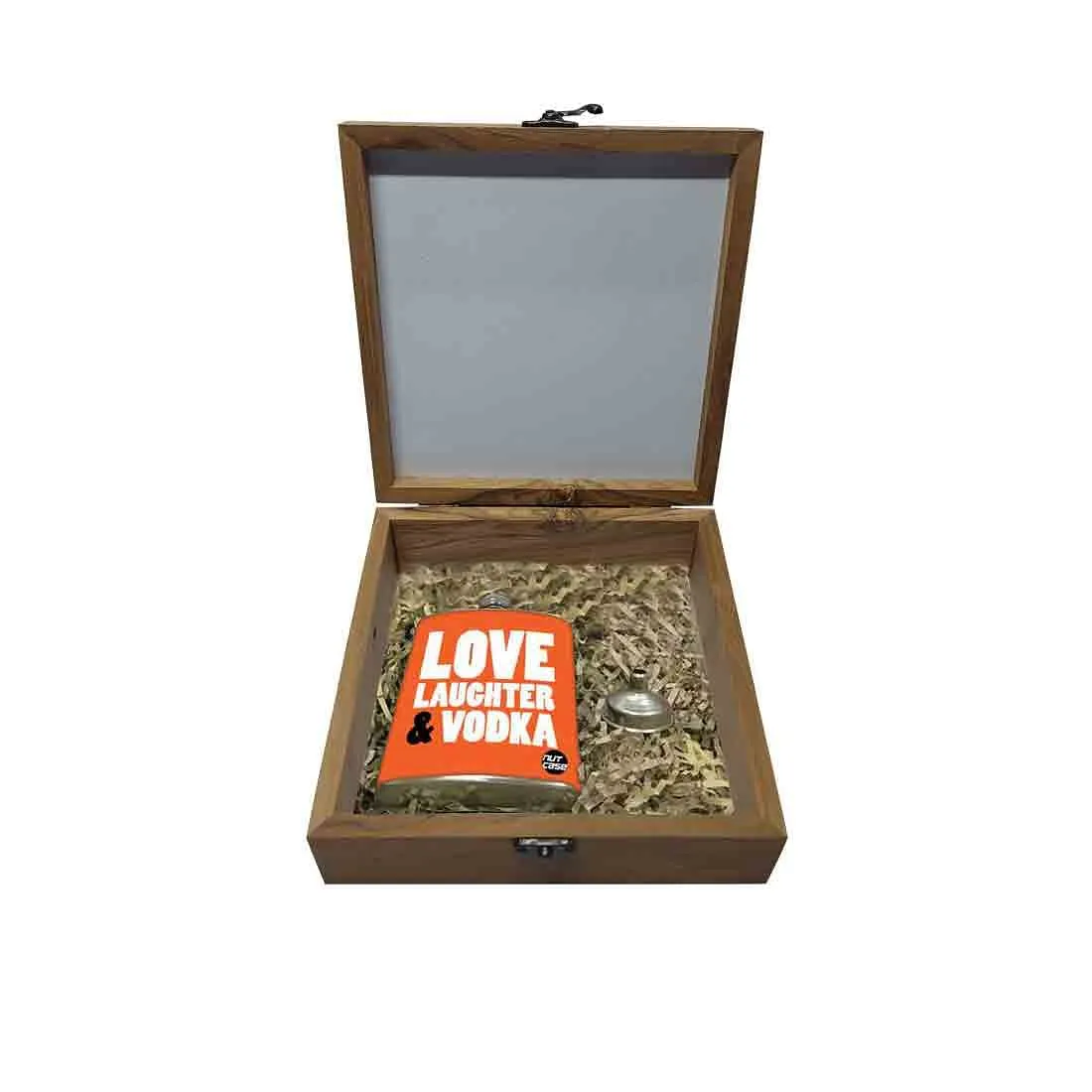 Hip Flask Gift Box -Love Laughter