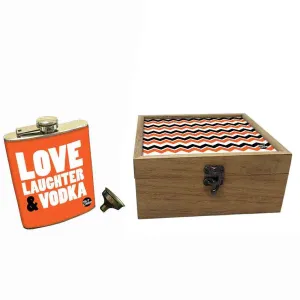 Hip Flask Gift Box -Love Laughter