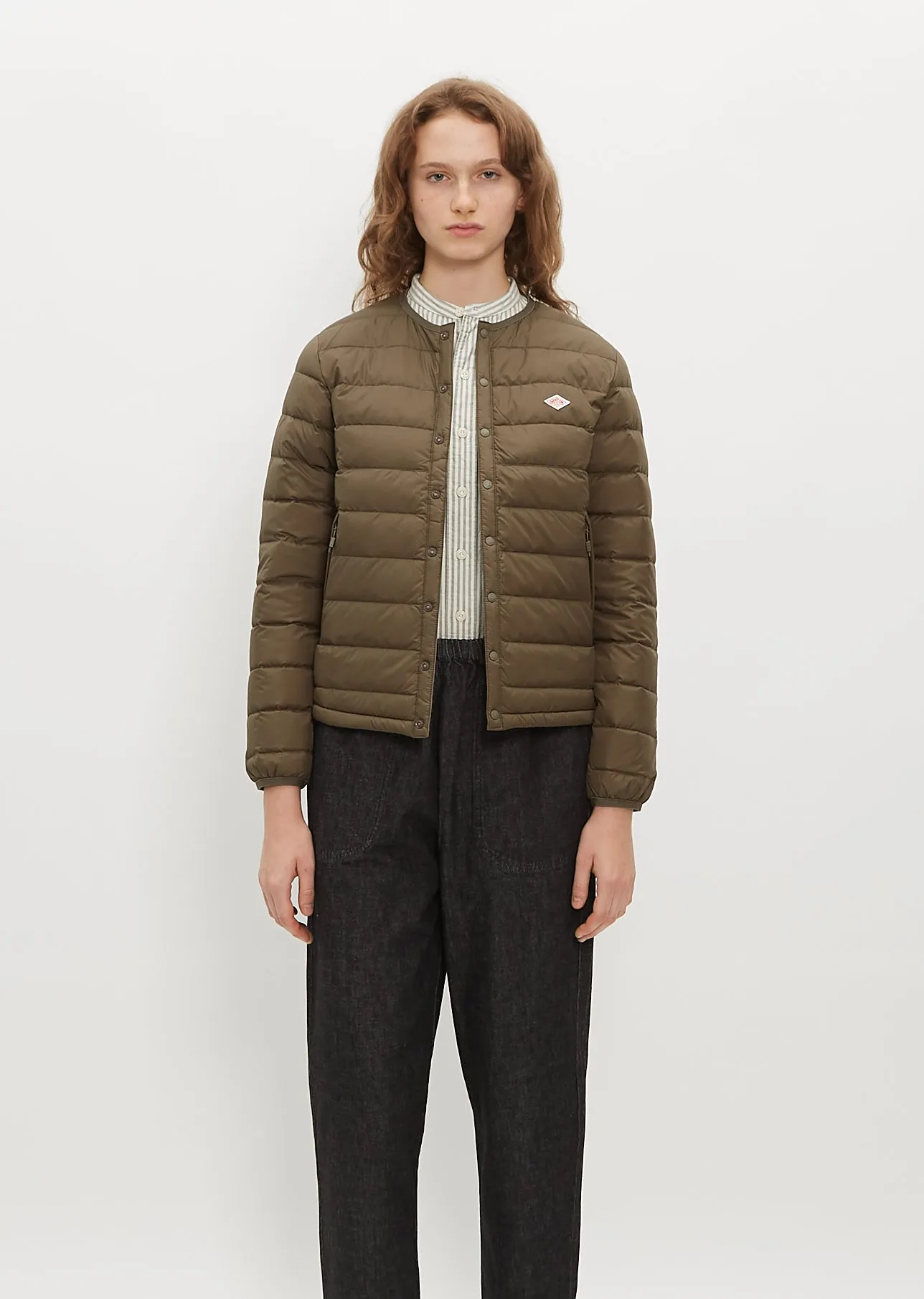 Inner Down Crewneck Jacket — Olive