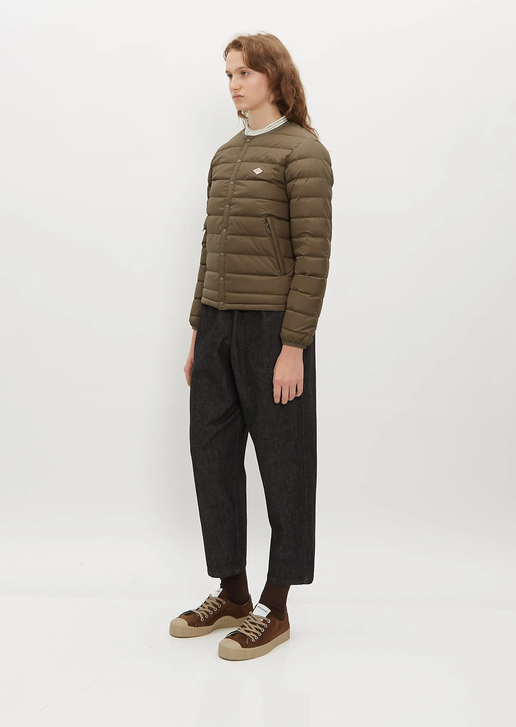 Inner Down Crewneck Jacket — Olive