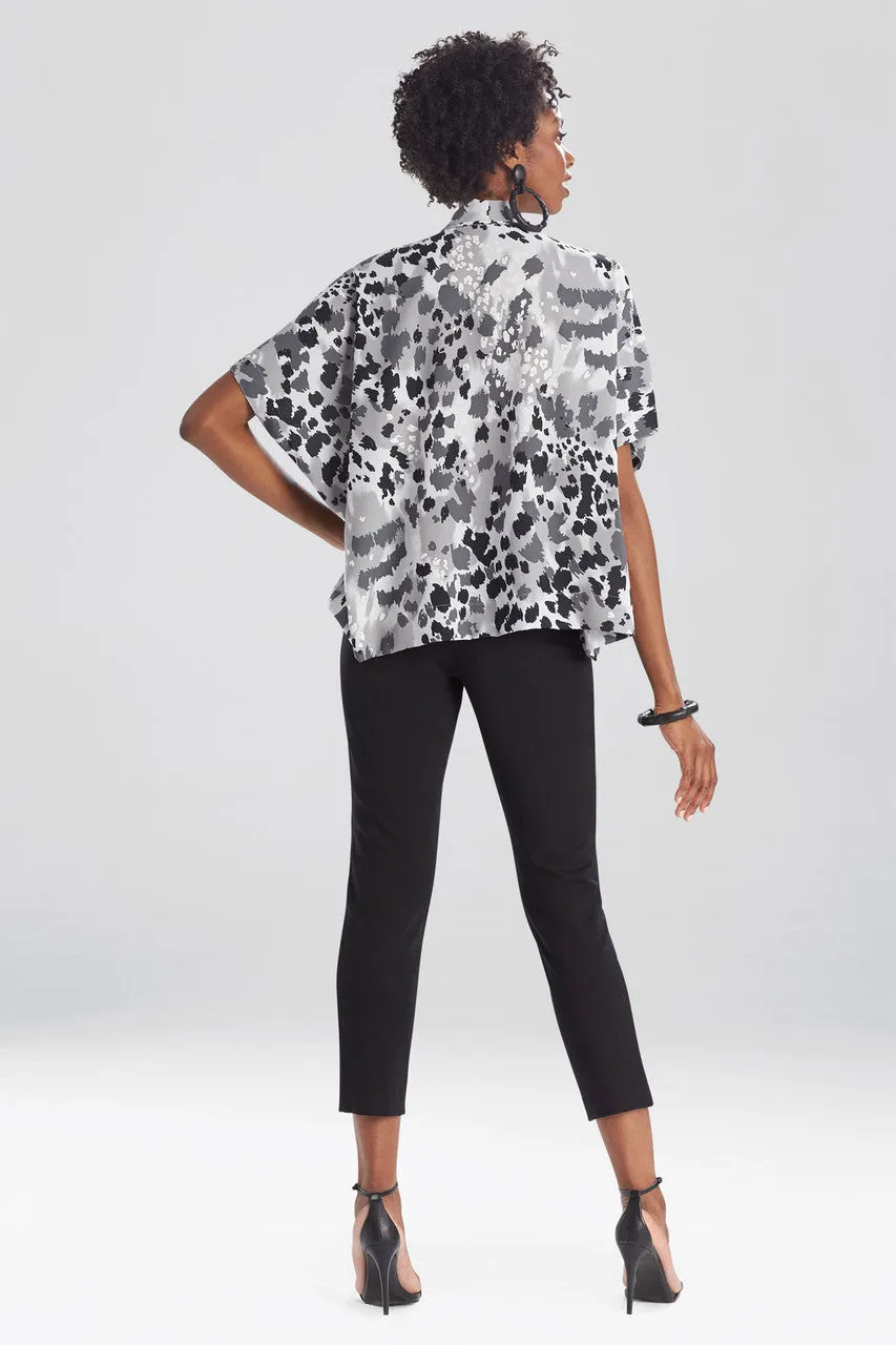 Jaguar Tie Neck Caftan Top