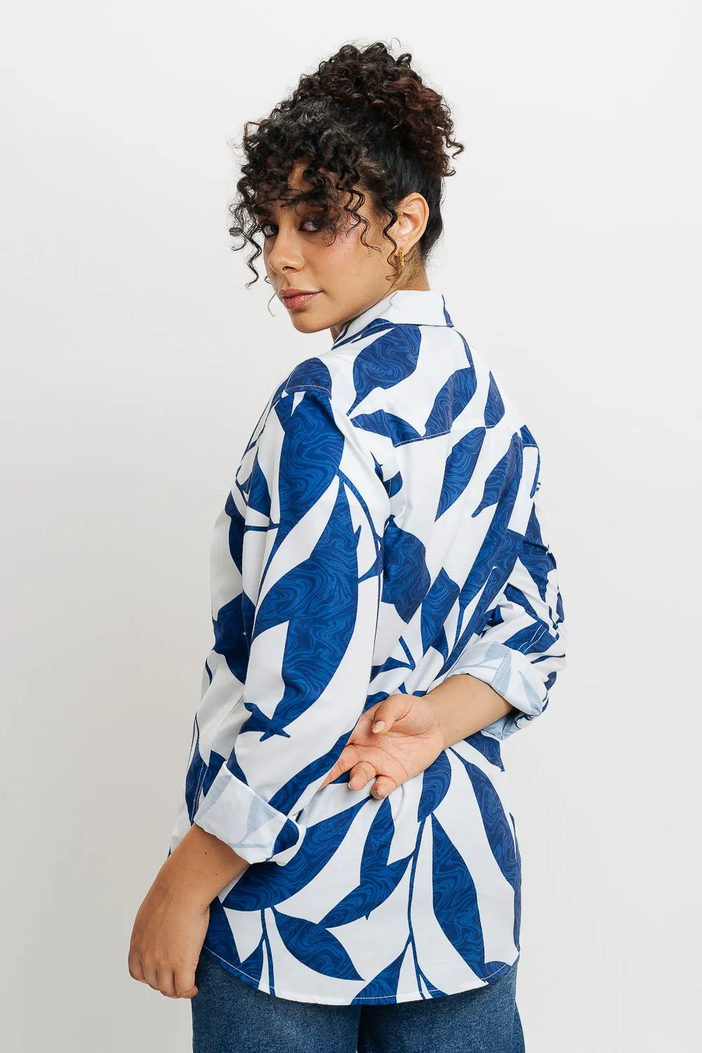 Leafy Marble Full Sleeves Women's Shirt