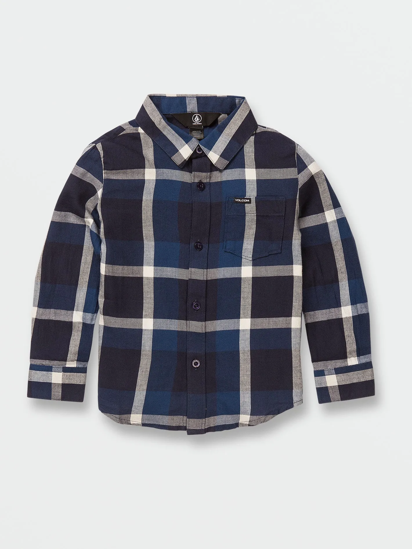 Little Boys Curwin Long Sleeve Flannel - Navy