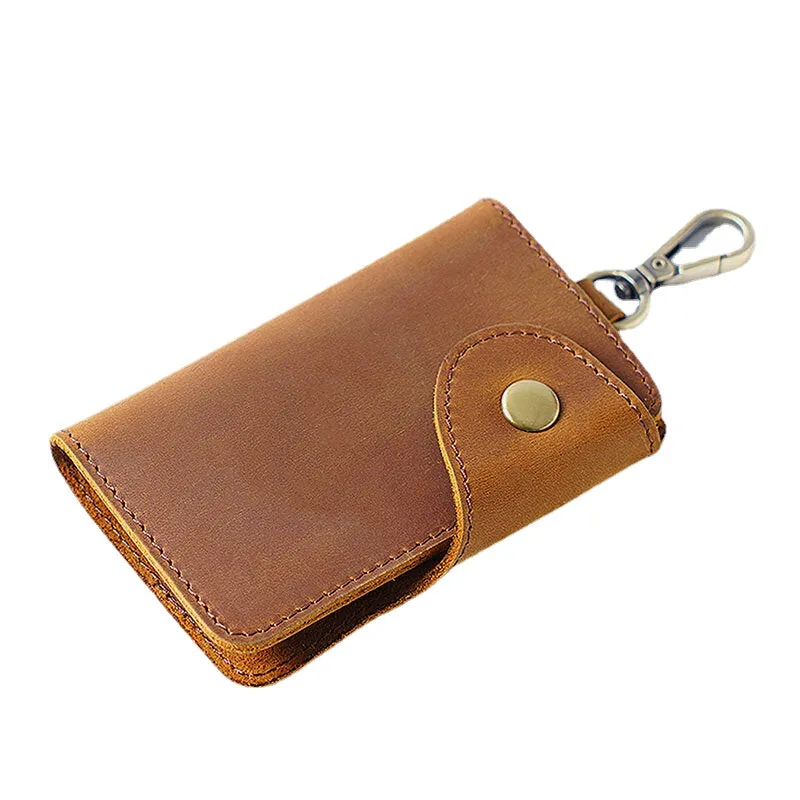 Men Genuine Leather Vintage Unisex Mulit-functional Waist Hanging Key Bag Durable Coin Purse