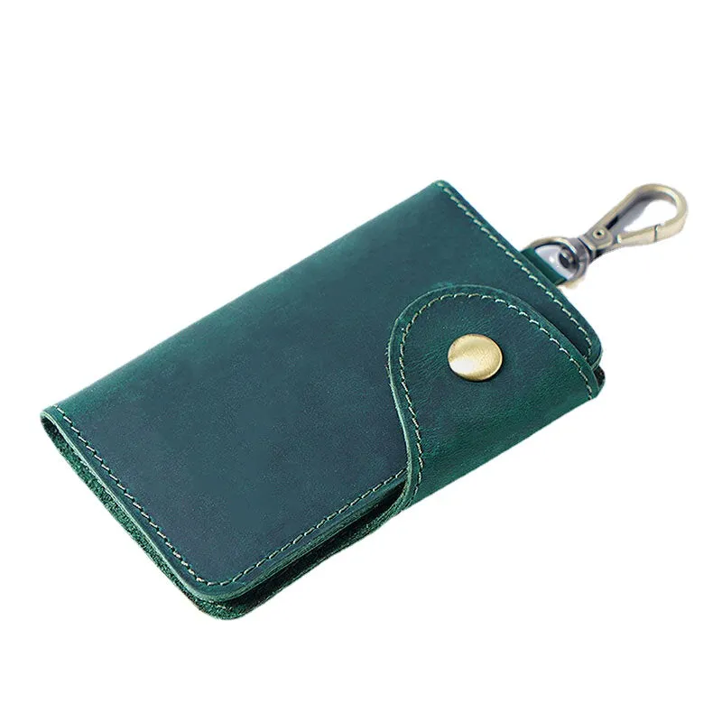 Men Genuine Leather Vintage Unisex Mulit-functional Waist Hanging Key Bag Durable Coin Purse