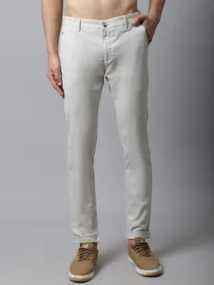 Men's Casual Flat front Ivory  Trousers