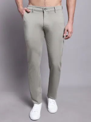 Men's Casual Flat front Light Olive Green Trousers