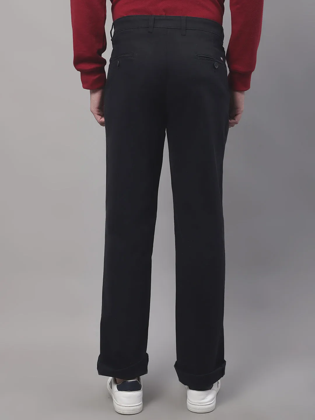 Men's Casual Pleated front Black  Trousers