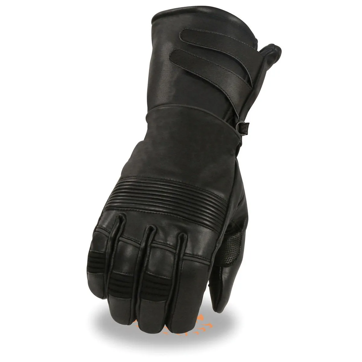 Milwaukee Leather MG7550 Men's Black Cowhide Leather Gauntlet Motorcycle Hand Gloves w/ X-Long Cuff i-Touch Screen Waterproof