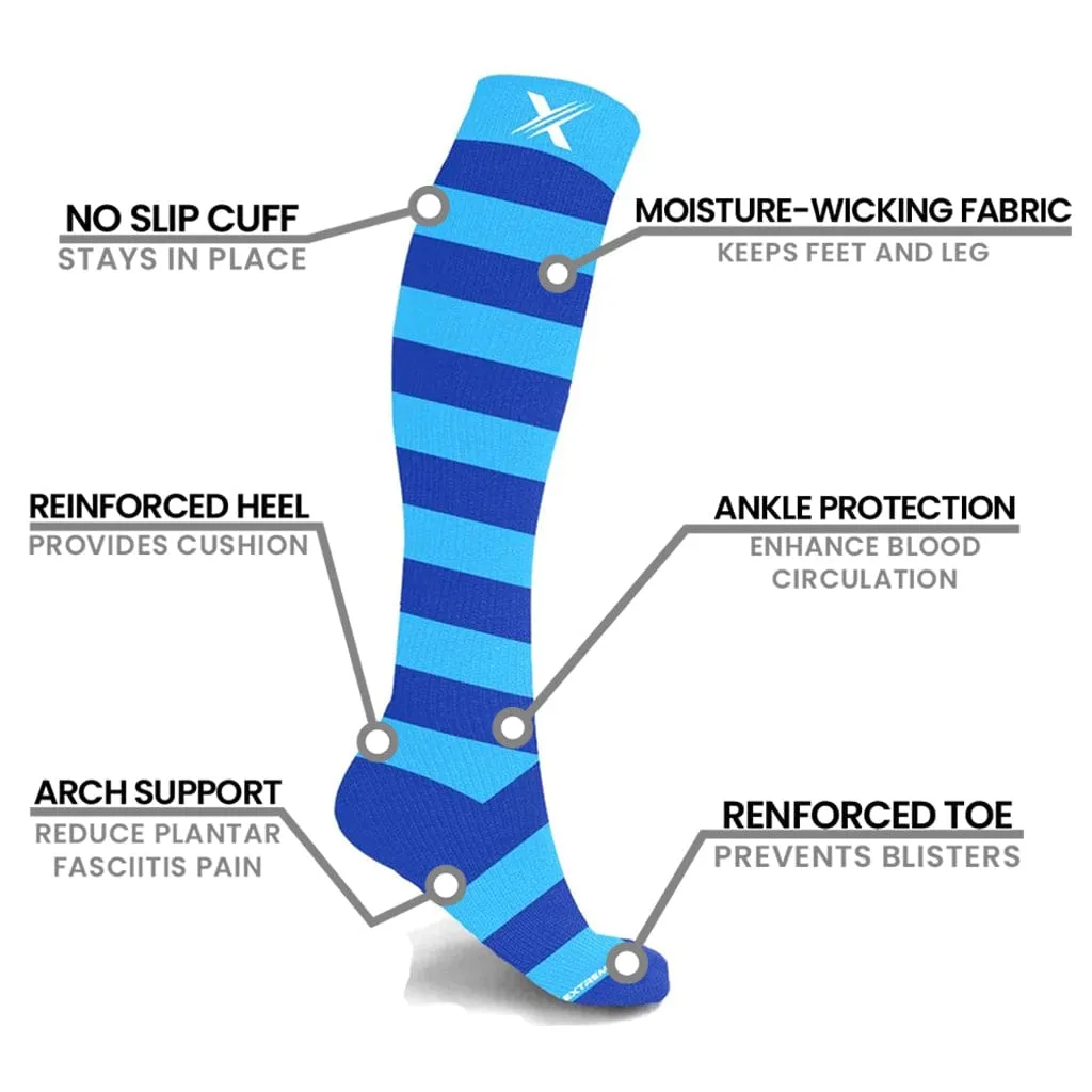 Mismatched: Azure Compression Socks