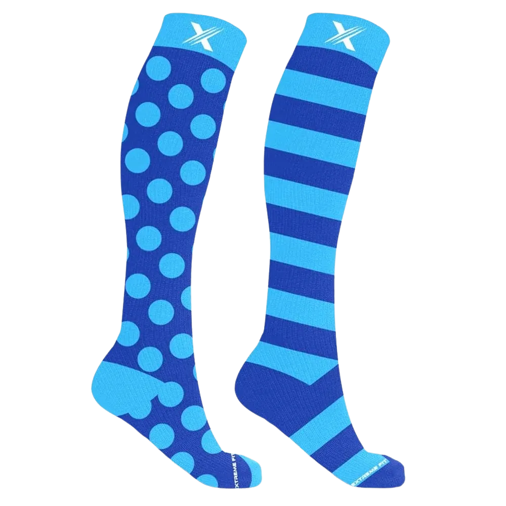 Mismatched: Azure Compression Socks