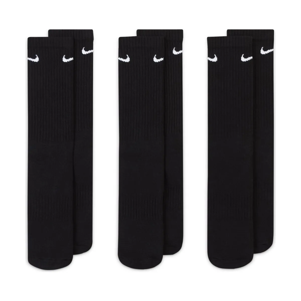 Nike Everyday Cushioned Crew Socks 3 Pack Black / White