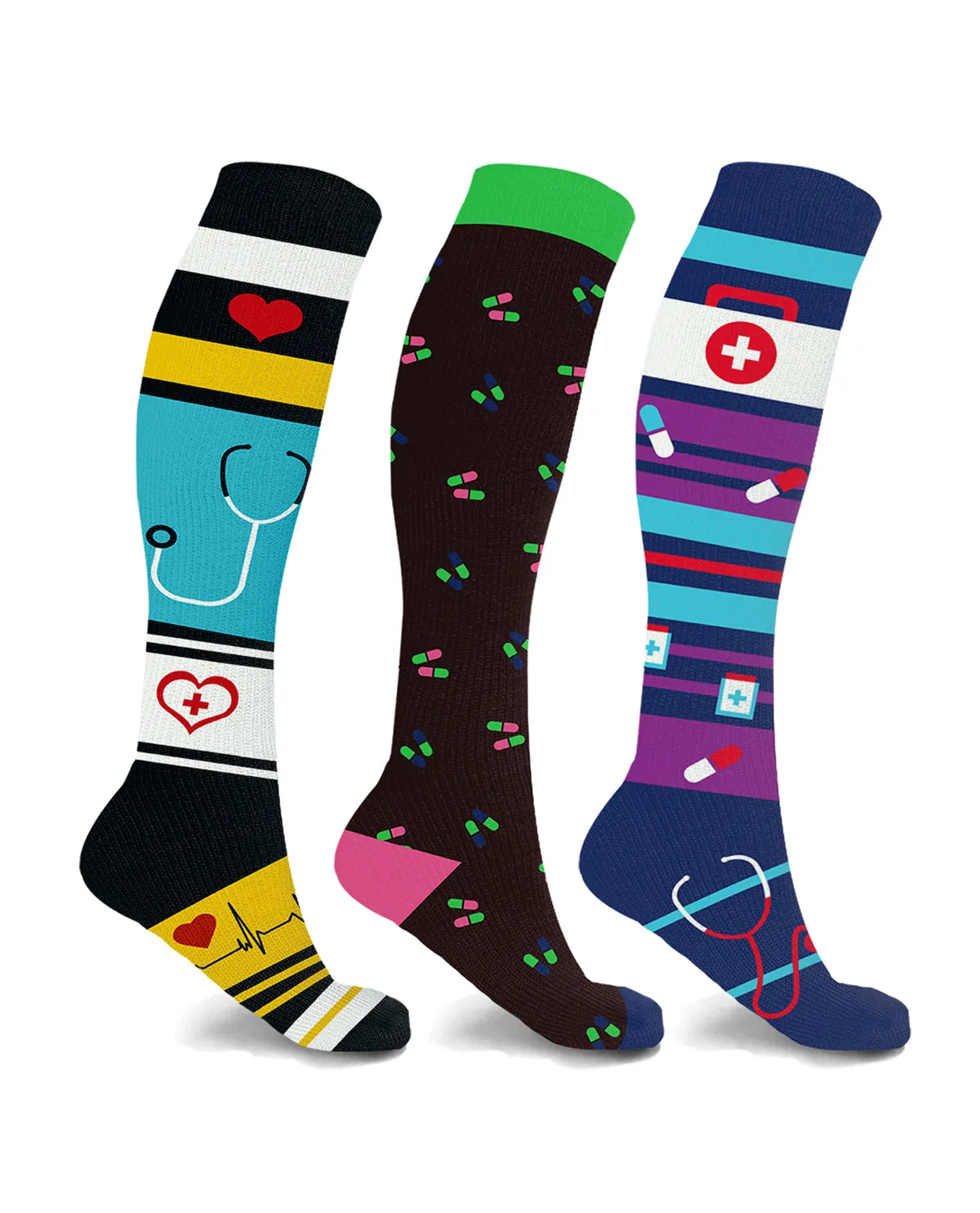 Nursing Themed Knee-High Compression Socks