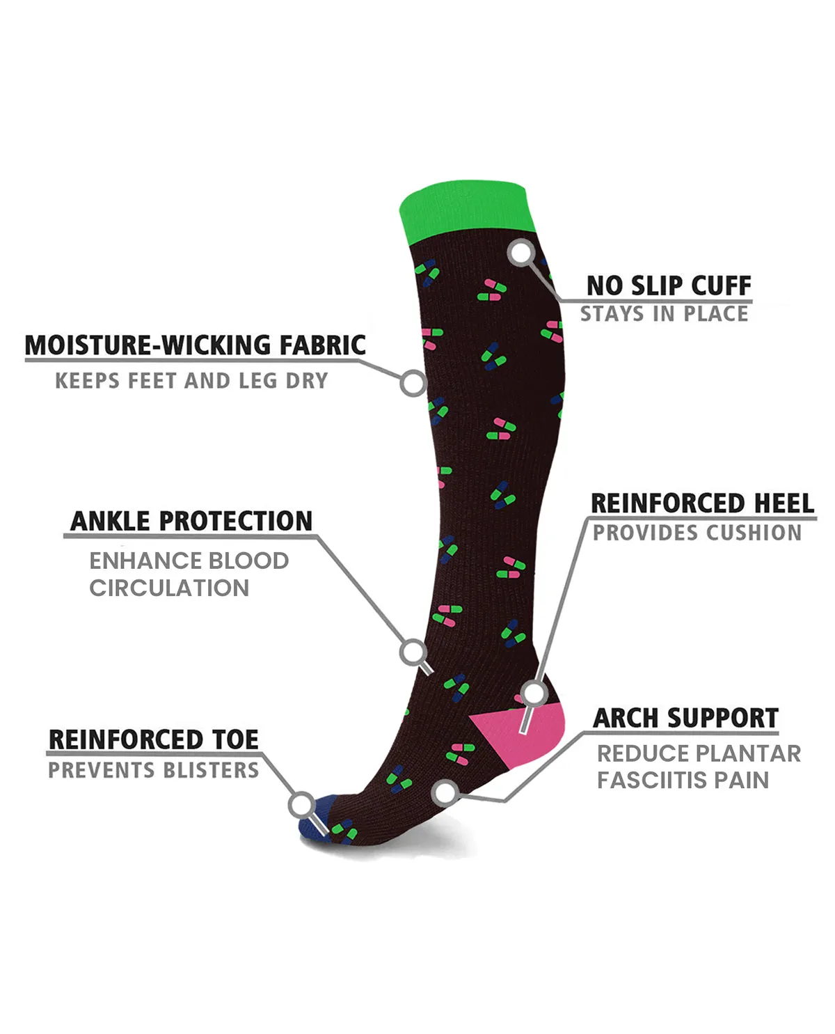 Nursing Themed Knee-High Compression Socks