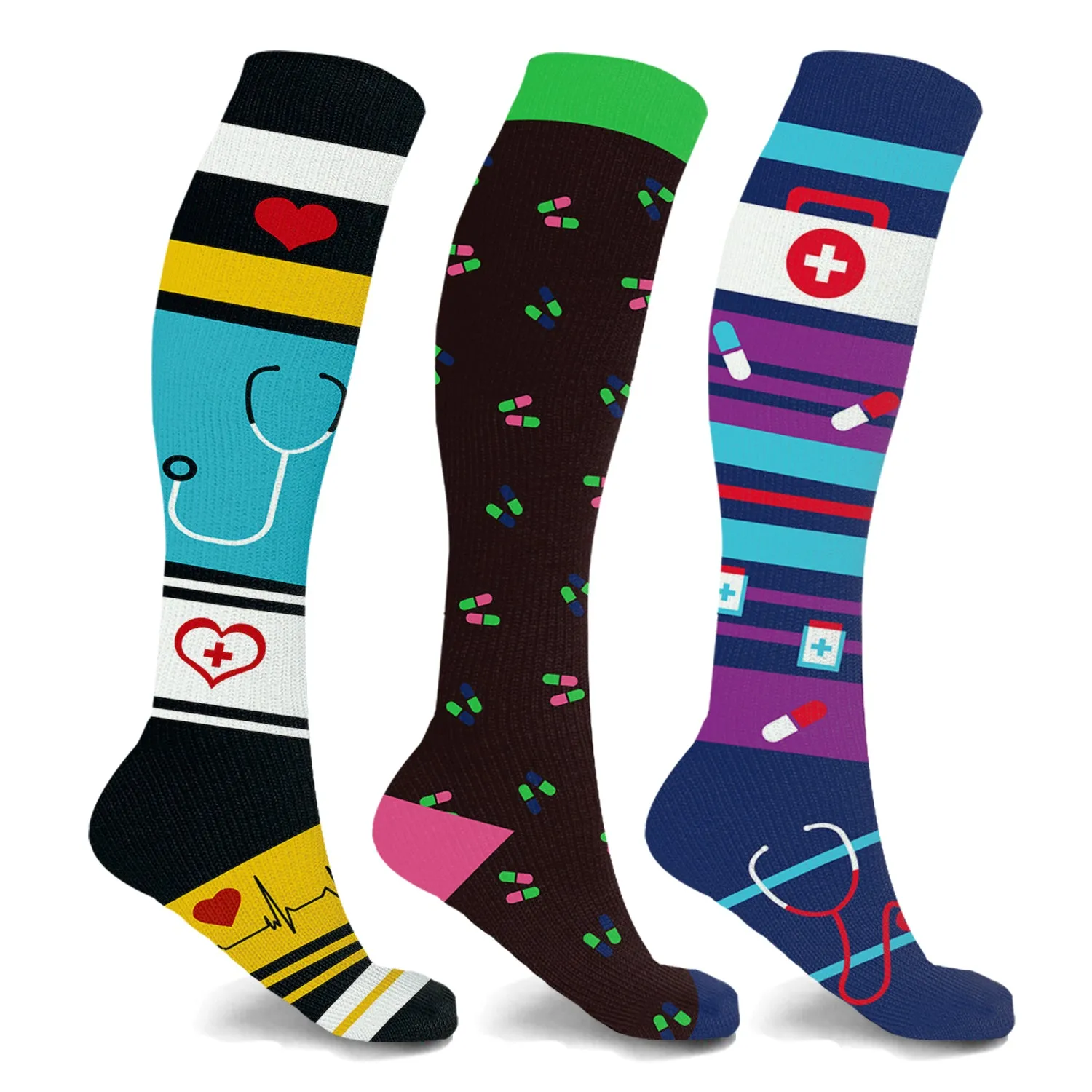 Nursing Themed Knee-High Compression Socks