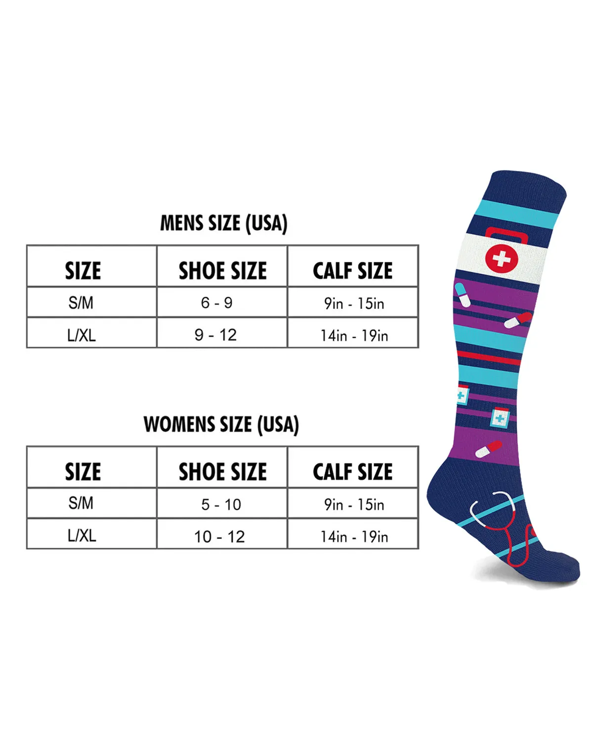 Nursing Themed Knee-High Compression Socks