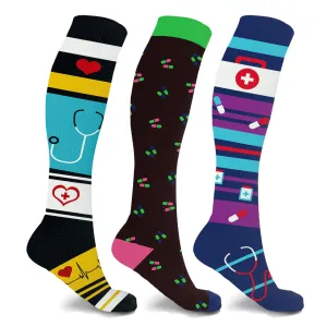 Nursing Themed Knee-High Compression Socks